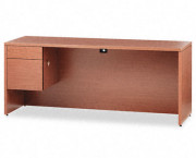 10500 Series 3/4-Height Left Pedestal Credenza, 72 x 24 x 29-1/2, Bourbon Cherry