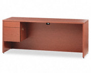 10500 Series 3/4-Height Left Pedestal Credenza, 72w x 24d x 29-1/2h,Henna Cherry