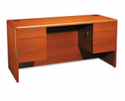 10700 Kneespace Credenza, 3/4-Pedestals, 60w x 24d x 29-1/2h, Henna Cherry