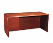 10700 L-Workstation Desk, 3/4-Left Pedestal, 66w x 30d x 29-1/2h, Henna Cherry