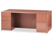 10700 Double Pedestal Desk With Full-Height Pedestals, 72w x 36d, Bourbon Cherry