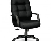 2090 Pillow-Soft Executive High-Back Swivel/Tilt Chair, Black Fabric/Black Base