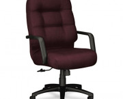 2090 Pillow-Soft Executive High-Back Swivel/Tilt Chair, Wine Fabric/Black Base