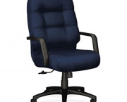 2090 Pillow-Soft Executive High-Back Swivel/Tilt Chair, Mariner, Black Base