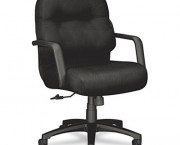 2090 Pillow-Soft Managerial Mid-Back Swivel/Tilt Chair, Black Fabric/Black Base
