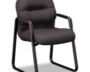 2090 Pillow-Soft Series Guest Arm Chair, Black Upholstery/Black Sled Base