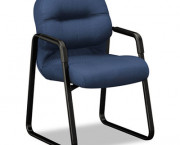 2090 Pillow-Soft Series Guest Arm Chair, Mariner Upholstery/Black Sled Base