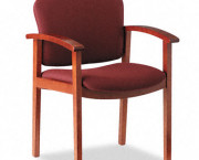 2111 Invitation Series Wood Guest Chair, Burgundy Fabric/Henna Cherry
