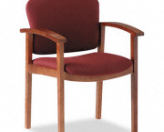 2111 Invitation Series Wood Guest Chair, Burgundy Fabric/Medium Oak