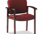 2111 Invitation Series Wood Guest Chair, Burgundy Fabric/Mahogany