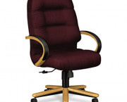 2190 Pillow-Soft Wood Series Executive High-Back Chair, Harvest/Wine