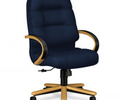 2190 Pillow-Soft Wood Series Executive High-Back Chair, Harvest/Mariner