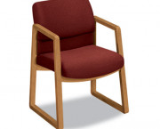 2400 Series Guest Arm Chair, Harvest Finish, Burgundy Fabric