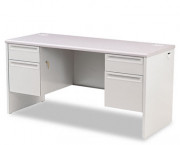 38000 Series Kneespace Credenza, 60w x 24d x 29-1/2h, Gray Patterned/Light Gray