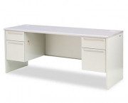 38000 Series Kneespace Credenza, 72w x 24d x 29-1/2h, Gray Patterned/Light Gray