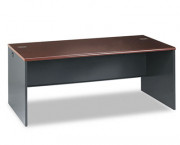 38000 Series Desk Shell, 72w x 36d x 29-1/2h, Mahogany/Charcoal