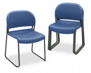 GuestStacker Chair, Blue with Black Finish Legs, 4/Carton