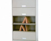 600 Series 5-Shelf Steel Receding Door File, Ltr, 36w x 13-3/4d x 75-7/8h, Putty