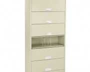 600 Series 6-Shelf Steel Receding Door File, Lgl, 36w x 16-3/4d x 75-7/8h, Putty