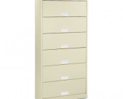 600 Series 6-Shelf Steel Receding Door File, Ltr, 36w x 13-3/4d x 75 7/8h, Putty