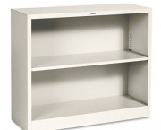Metal Bookcase, 2 Shelves, 34-1/2w x 12-5/8d x 29h, Putty