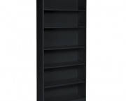Metal Bookcase, 6 Shelves, 34-1/2w x 12-5/8d x 81-1/8h, Black