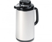Vacuum Glass Lined Mirror Finish Stainless Steel Carafe, 1-Liter Capacity