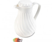 Poly Lined Carafe, Swirl Design, 40 oz. Capacity, White