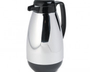 Vacuum Glass Lined Chrome-Plated Carafe, 1-Liter Capacity, Black Trim