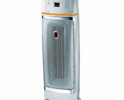 1500W Oscillating Ceramic Heater, 9-3/8 x 9-1/2 x 22-3/4, Chrome/Gray