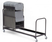 6' Folding Chair Cart, 28-Chair Capacity, Black
