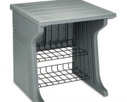 Aspira Printer Stand, 2-Shelf, Resin, 28 x 28 x 30, Charcoal