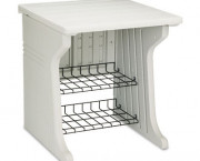 Aspira Printer Stand, Resin, 2-Shelf, 28 x 28 x 30, Platinum