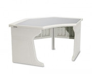 Aspira Freestanding Corner Unit, Resin, 65w x 39d x30h, Platinum