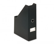 Heavy-Duty Fiberboard Magazine File with PVC Laminate, 3 1/2 x 9 1/4 x 14, Black