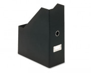 Heavy-Duty Fiberboard Magazine File with PVC Laminate, 4 1/2 x 11 x 13, Black