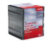 CD/DVD Slim Line Jewel Case, Clear/Black, 25/Pack