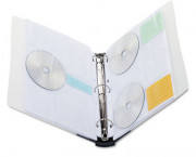 CD/DVD Three-Ring Refillable Binder, Holds 90 Disks, Clear/Midnight Blue