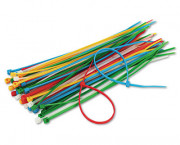 Cable Ties, 6-3/8 Length, Assorted Colors, 50 Ties/Pack