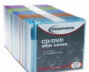 CD/DVD Polystyrene Thin Line Storage Case, Assorted Colors, 50/Pack