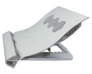 Deluxe Aluminum Notebook Riser with Cooling Fan, Silver, 12 1/4 x 11 1/2 x 2 3/4