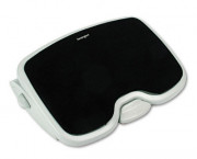 Solemate Plus Adjustable Footrest w/Gel Pad, 3-1/2h to 5h, Gray/Black