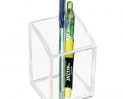 Acrylic Pencil Cup, 2 3/4 x 2 3/4 x 4, Clear