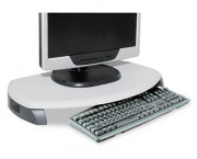 CRT/LCD Stand with Keyboard Storage, 23 x 13 1/4 x 3, Gray