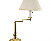 Brass Swivel Arm Incandescent Lamp, Mushroom Shade, Felt Pad on Base, 20 Inches