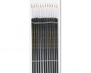 Artist Brush, Size 1, Camel Hair, Round, 12/Pack