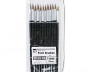 Artist Brush, Size 8, Camel Hair, Round, 12/Pack