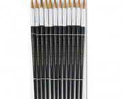 Artist Brush, Size 12, Camel Hair, Round, 12/Pack