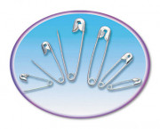 Safety Pins, Nickel-Plated, Steel, Assorted Sizes, 50/Pack