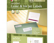 Recycled Name Badge Labels, 3-3/8 x 2-1/3, White, 400/Box